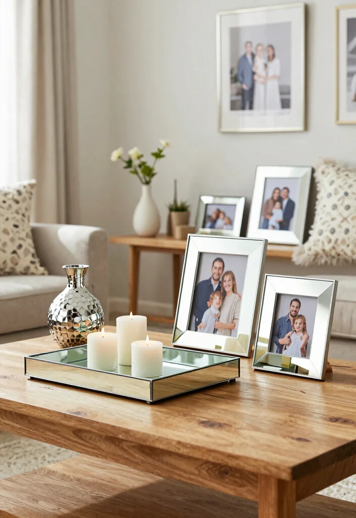 12 Mirror Ideas for Living Rooms That Add Light 6. Mirrored Decor Accessories 0