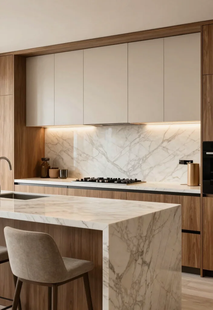 12 Modern Beige Kitchen Ideas That Feel Soft and Luxurious 23 12 Modern Beige Kitchen Ideas That Feel Soft and Luxurious 3. Luxurious Marble Elements 0