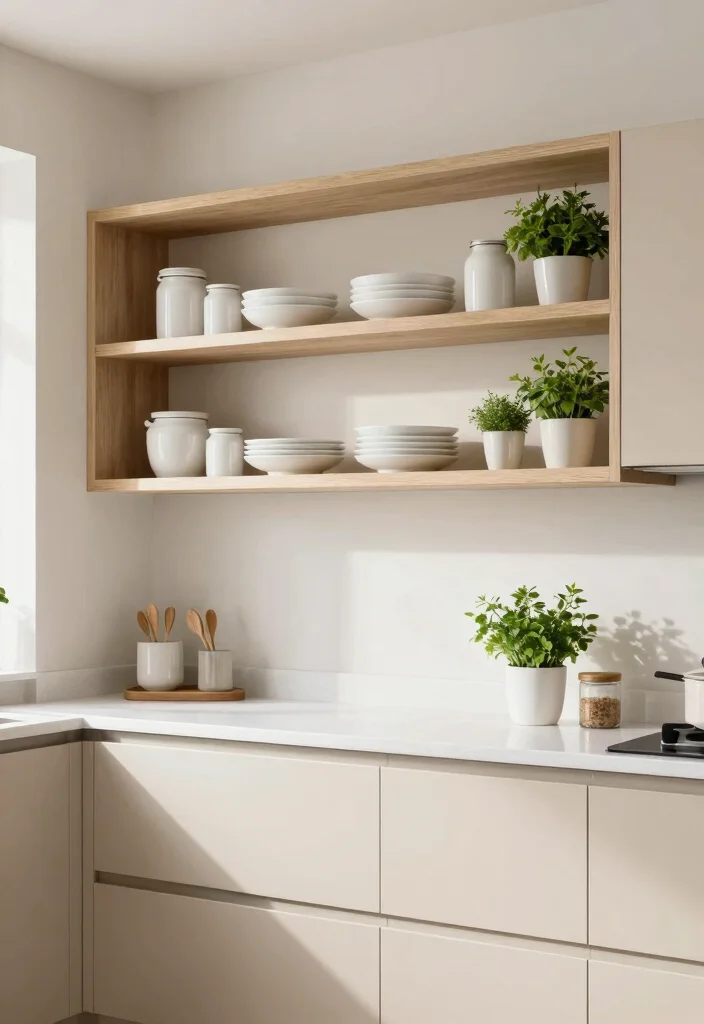 12 Modern Beige Kitchen Ideas That Feel Soft and Luxurious 24 12 Modern Beige Kitchen Ideas That Feel Soft and Luxurious 4. Open Shelving for an Airy Feel 0