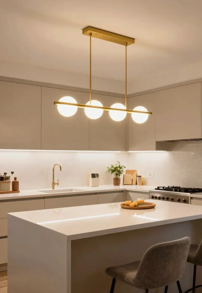 12 Modern Beige Kitchen Ideas That Feel Soft and Luxurious 25 12 Modern Beige Kitchen Ideas That Feel Soft and Luxurious 5. Statement Lighting Fixtures 0