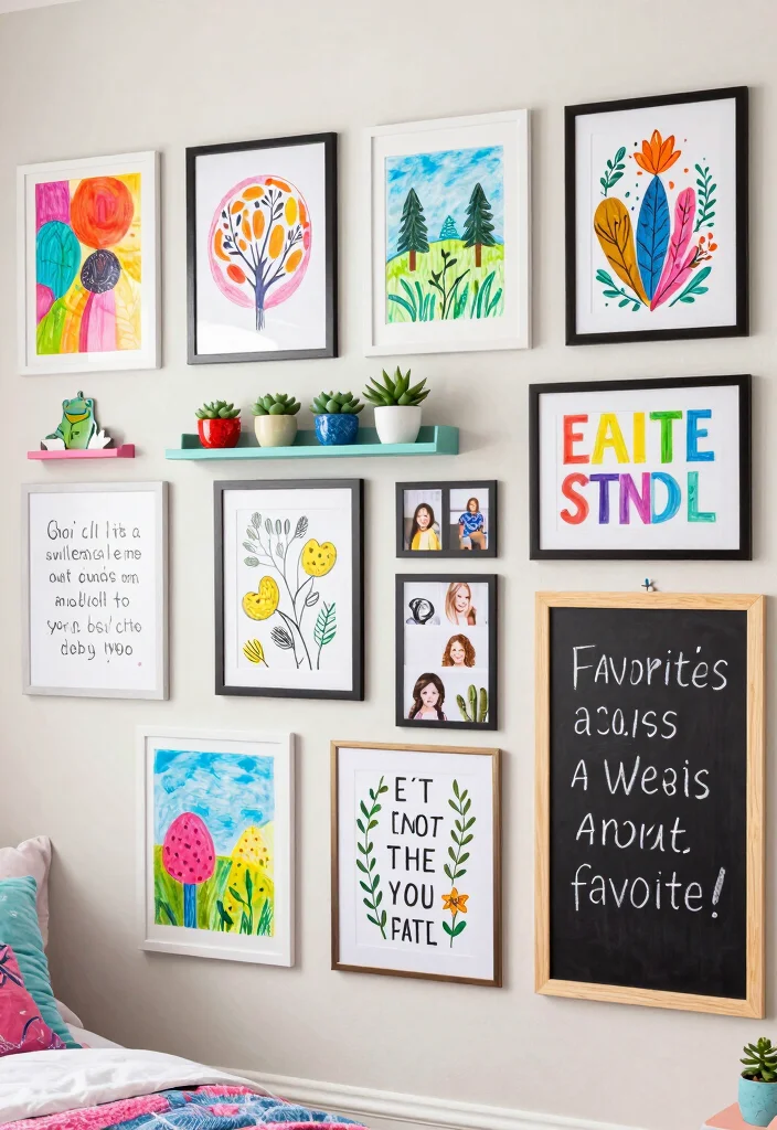 12 Preteen Girls Bedroom Ideas That Feel Trendy 4. Art Display Wall 0