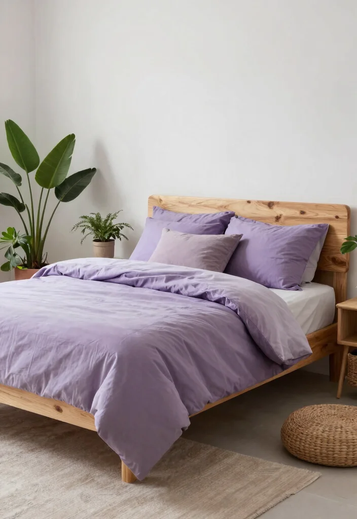 12 Purple Bedroom Ideas That Feel Stylish Not Loud 10. Eco Friendly Purple Decor 0