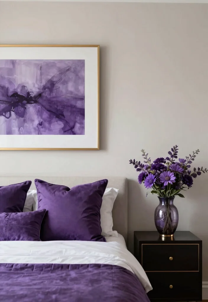12 Purple Bedroom Ideas That Feel Stylish Not Loud 5. Elegant Purple Accents 0