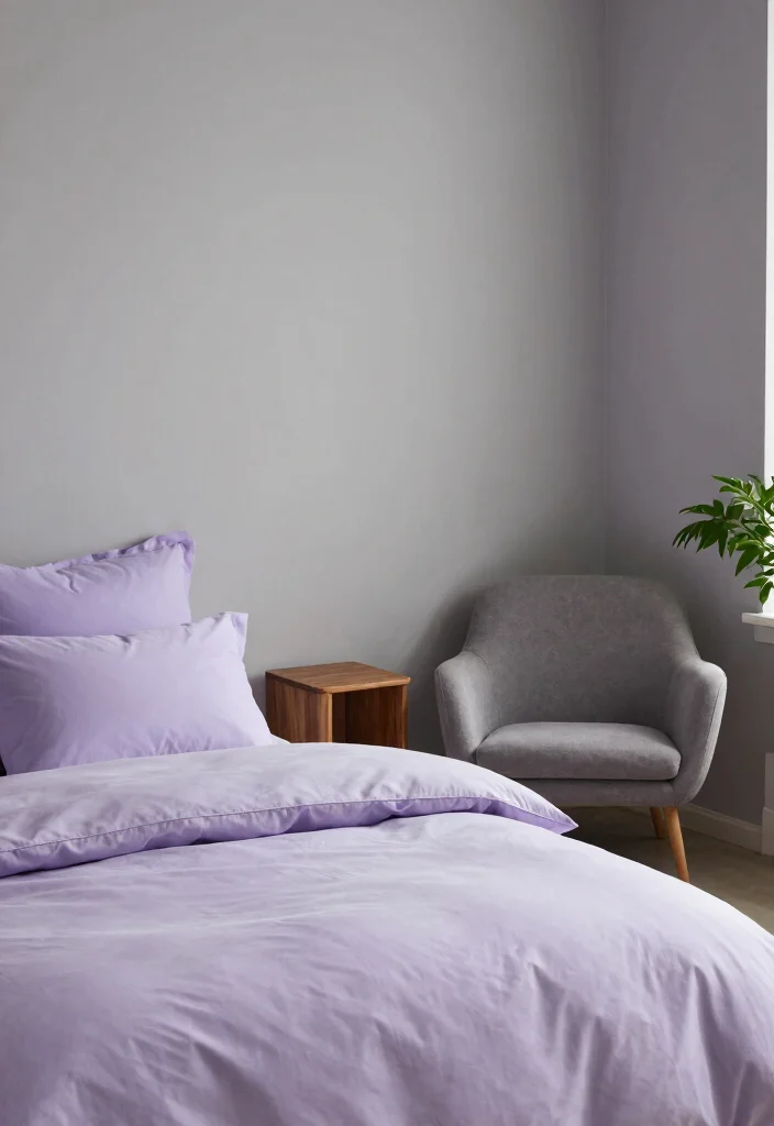 12 Purple Bedroom Ideas That Feel Stylish Not Loud 6. Tranquil Lavender and Gray 0
