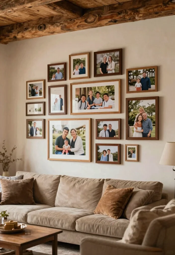 12 Rustic Living Room Ideas with Natural Texture 52 12 Rustic Living Room Ideas with Natural Texture 12. Personal Touches with Art 0