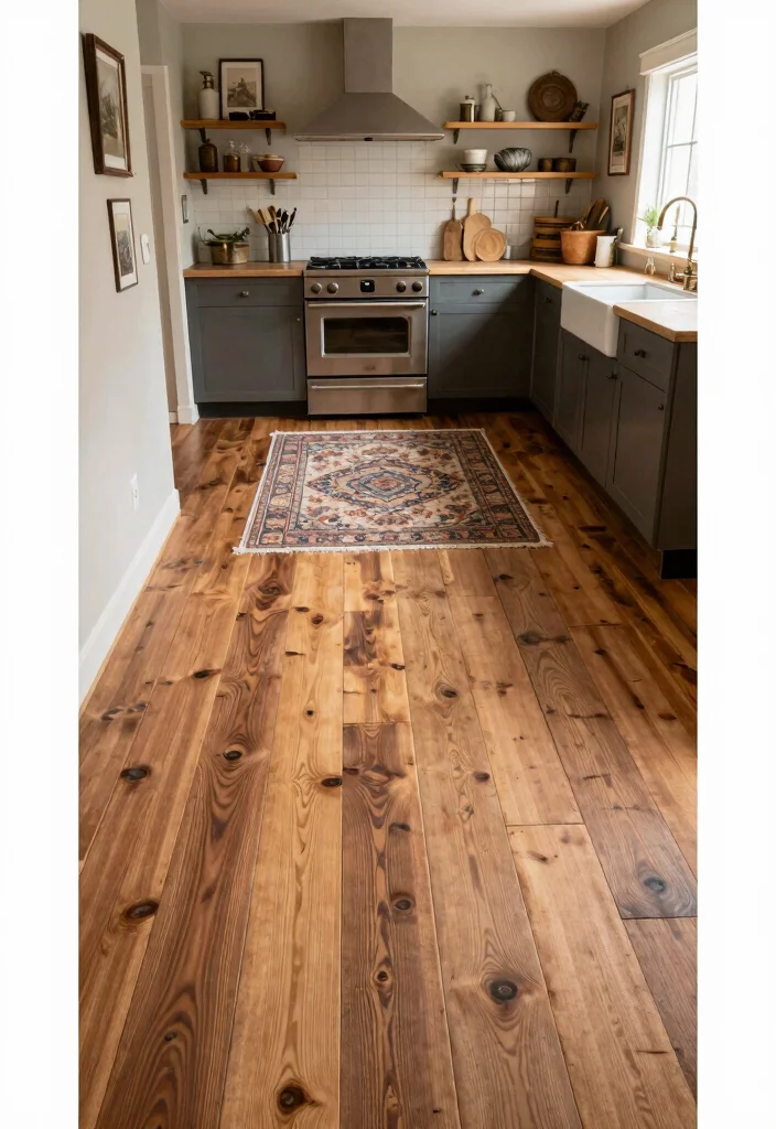 12 Vintage Kitchen Ideas with Old Soul Charm 10. Rustic Flooring Options 0