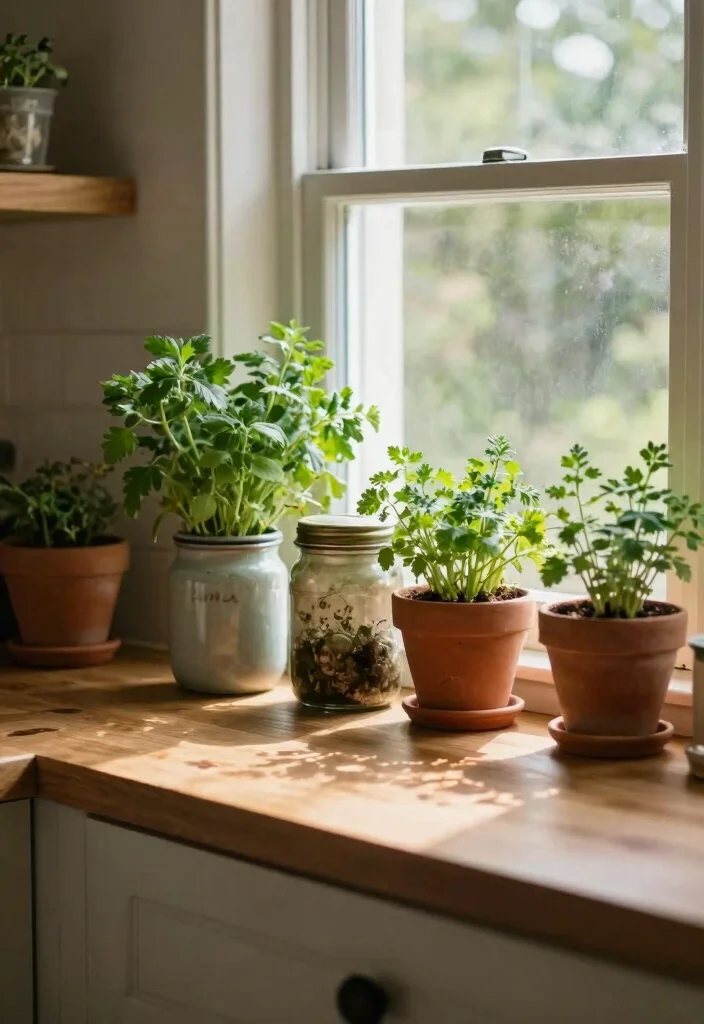 12 Vintage Kitchen Ideas with Old Soul Charm 11. Herb Gardens and Planters 0