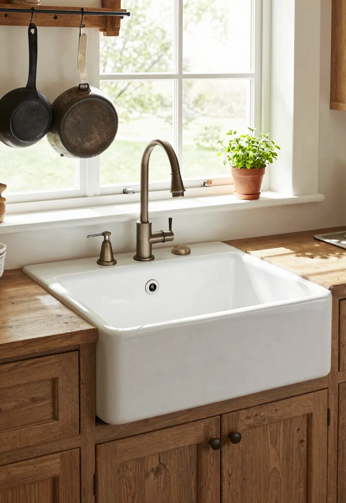 12 Vintage Kitchen Ideas with Old Soul Charm 4. Farmhouse Sink Essentials 0