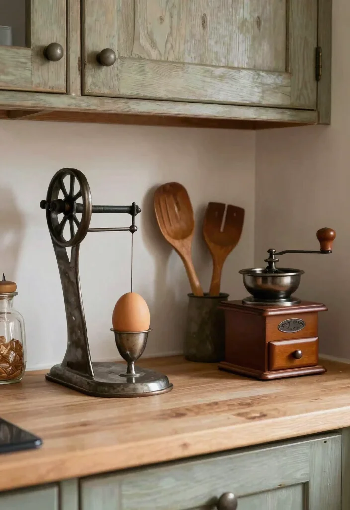 12 Vintage Kitchen Ideas with Old Soul Charm 9. Antique Kitchen Gadgets 0