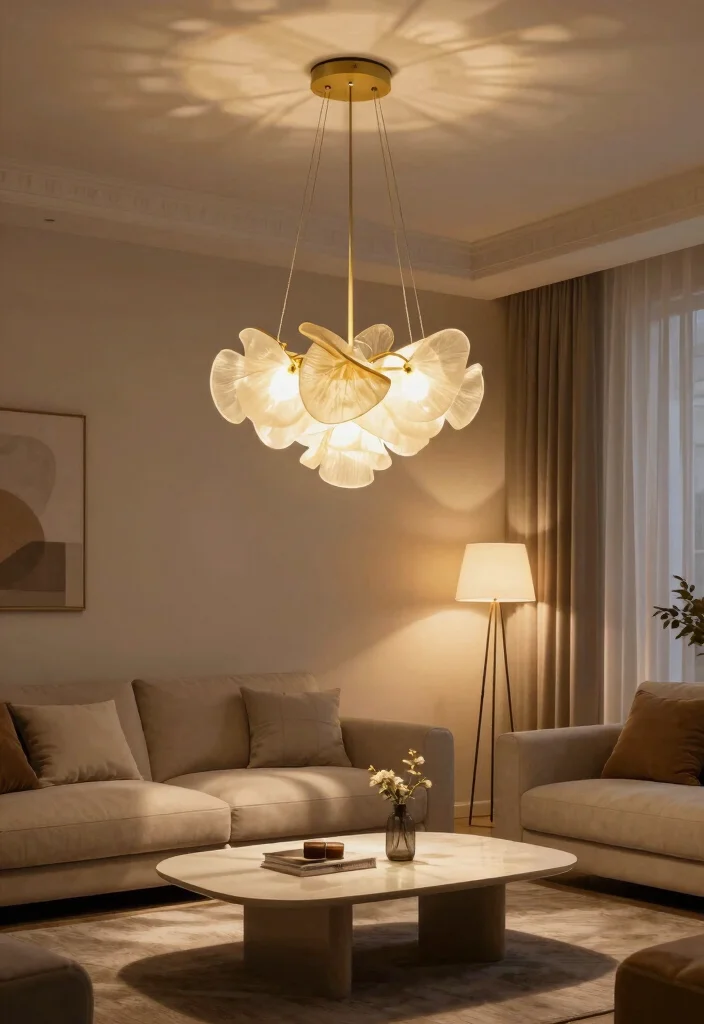 14 Aesthetic Living Room Ideas People Love Saving 10. Unique Lighting Fixtures 0