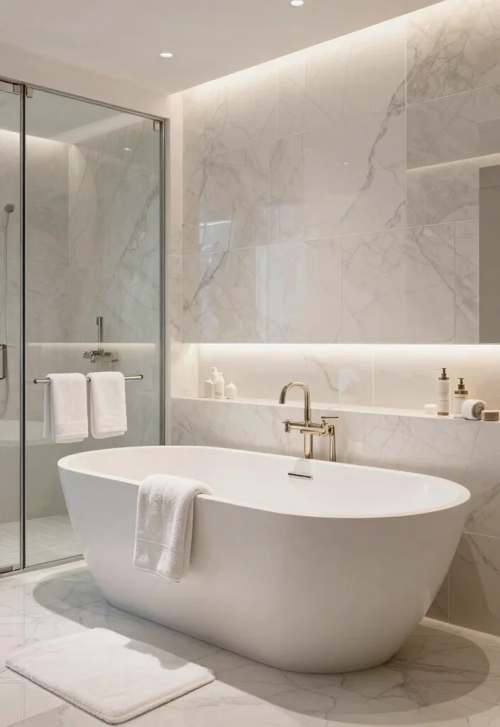 14 Bathroom Ideas with Bathtub for Ultimate Relaxing Vibes 10. Modern Luxury 0