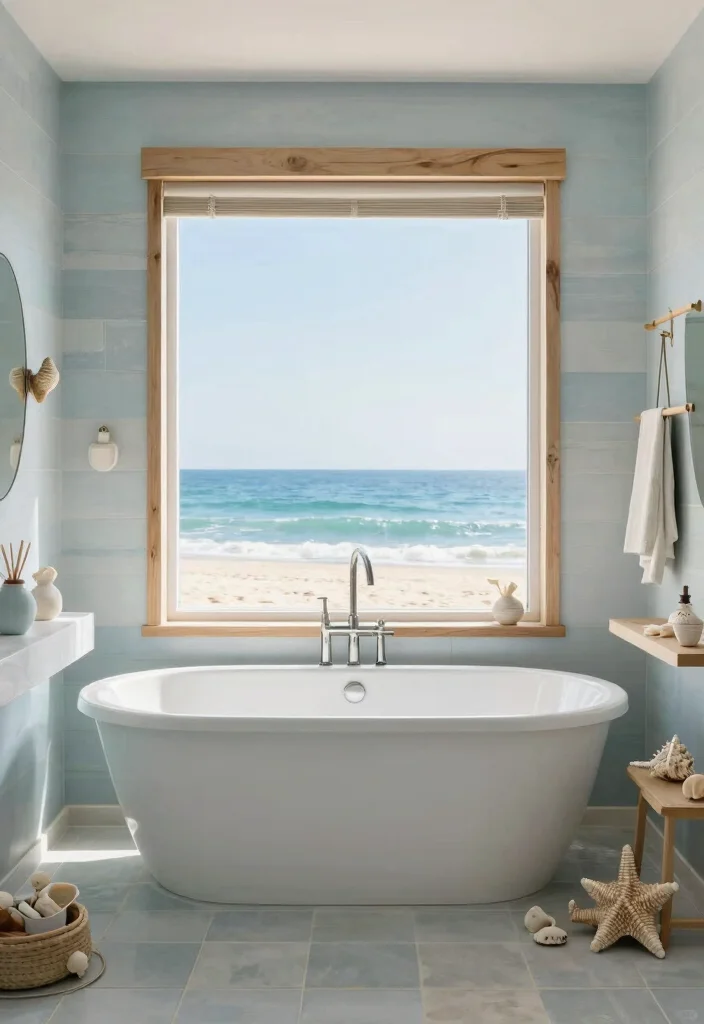 14 Bathroom Ideas with Bathtub for Ultimate Relaxing Vibes 7. Coastal Retreat 0