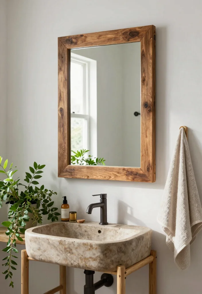 14 Bathroom Mirror and Lighting Ideas Designers Swear By 1. Upcycled Mirror Frames 0