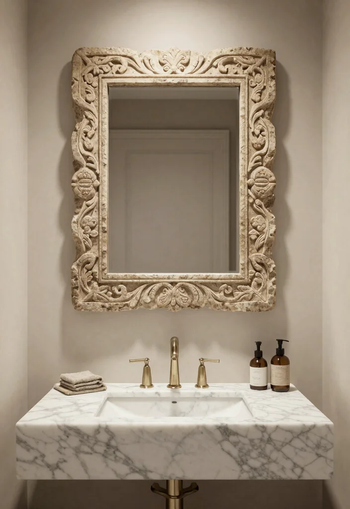 14 Bathroom Mirror and Lighting Ideas Designers Swear By 11. Natural Stone Mirrors 0