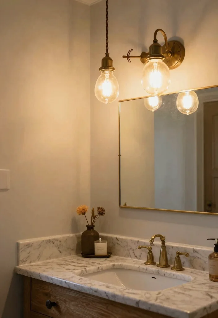 14 Bathroom Mirror and Lighting Ideas Designers Swear By 14. Vintage Lighting Fixtures 0