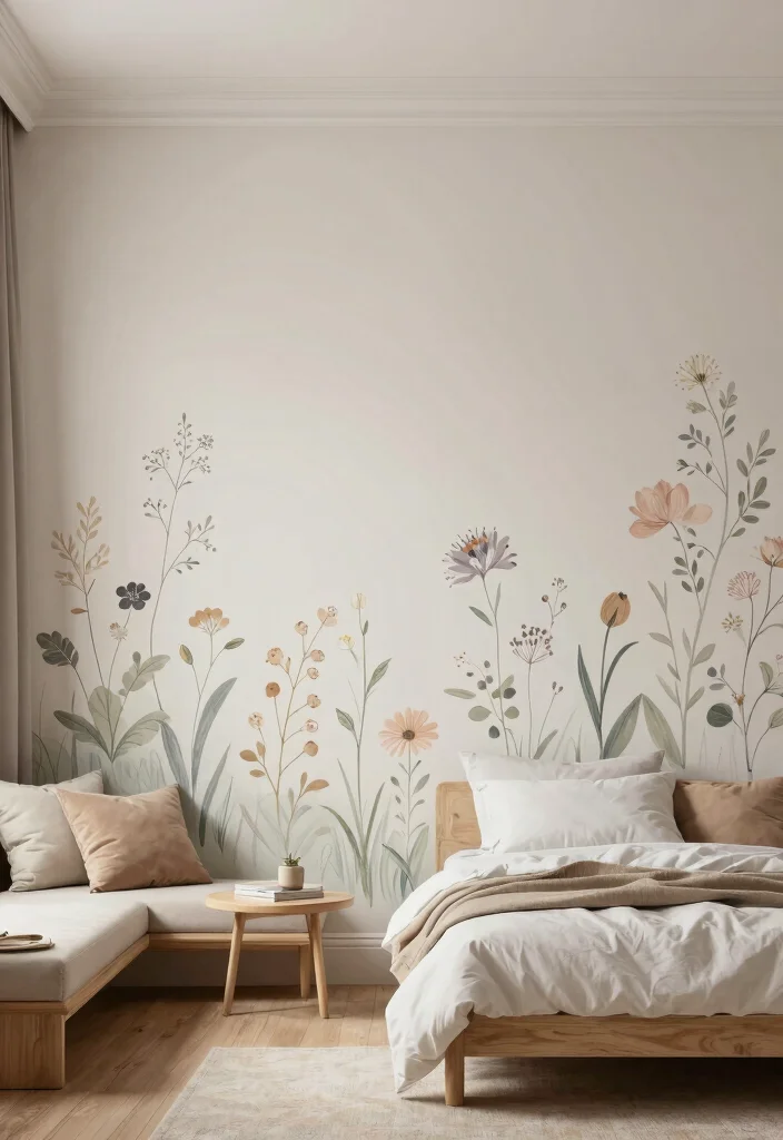 14 Bedroom Accent Wall Ideas That Steal All Attention 6. Painted Stenciled Designs 0