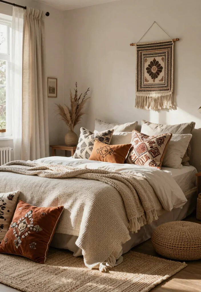 14 Boho Bedroom Ideas with Texture Warmth and Personality 53 14 Boho Bedroom Ideas with Texture Warmth and Personality 13. Textured Home Accents 0