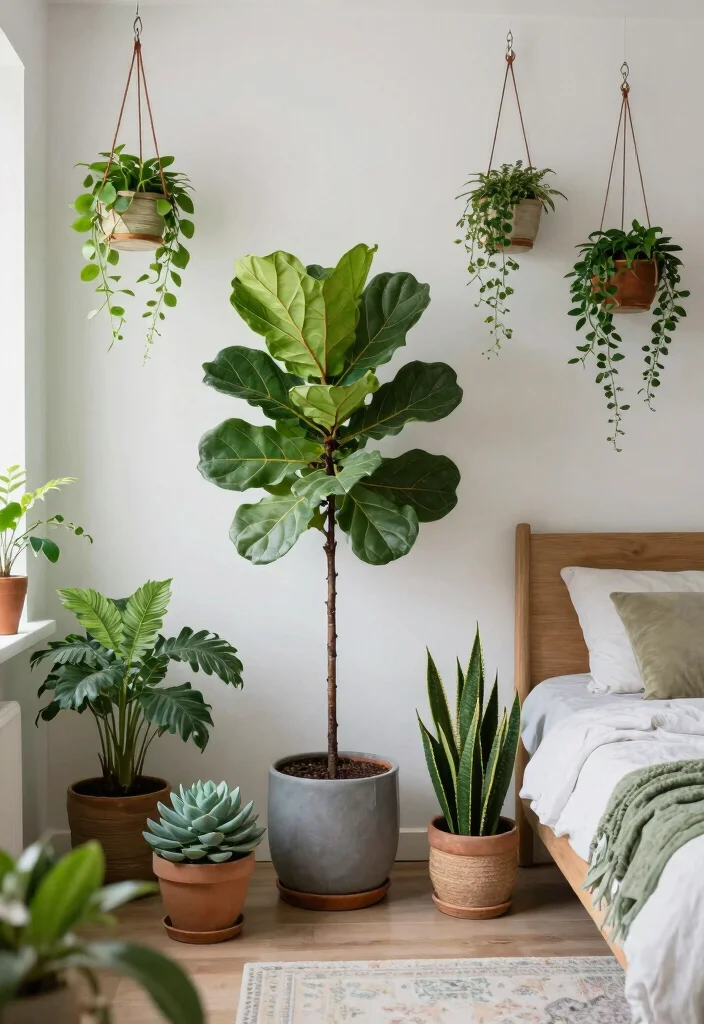 14 Boho Bedroom Ideas with Texture Warmth and Personality 64 14 Boho Bedroom Ideas with Texture Warmth and Personality 14. Indoor Plants for Freshness 0