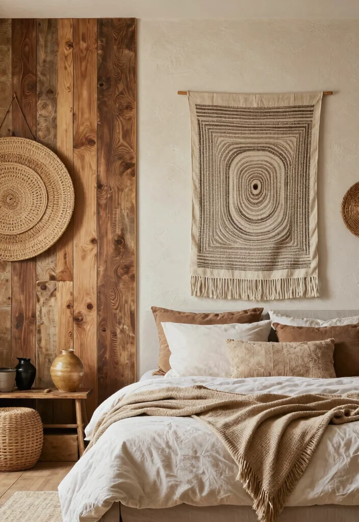 14 Boho Bedroom Ideas with Texture Warmth and Personality 15 14 Boho Bedroom Ideas with Texture Warmth and Personality 5. Textured Wall Treatments 0