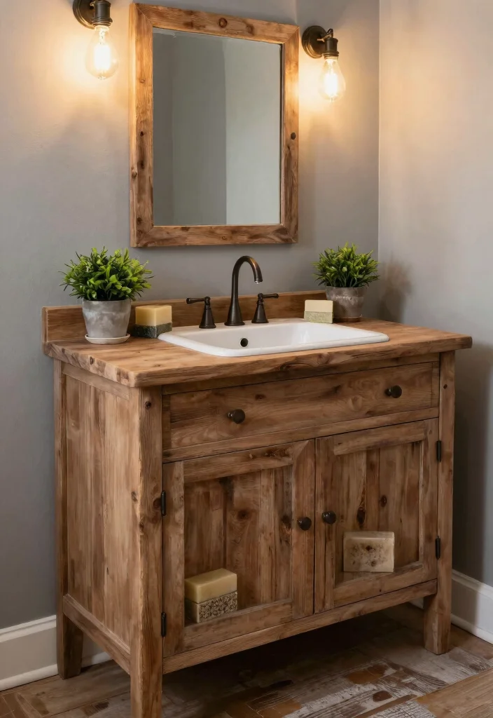 14 Double Vanity Bathroom Ideas Couples Are Saving Right Now 1 14 Double Vanity Bathroom Ideas Couples Are Saving Right Now 1. Reclaimed Wood Elegance 0