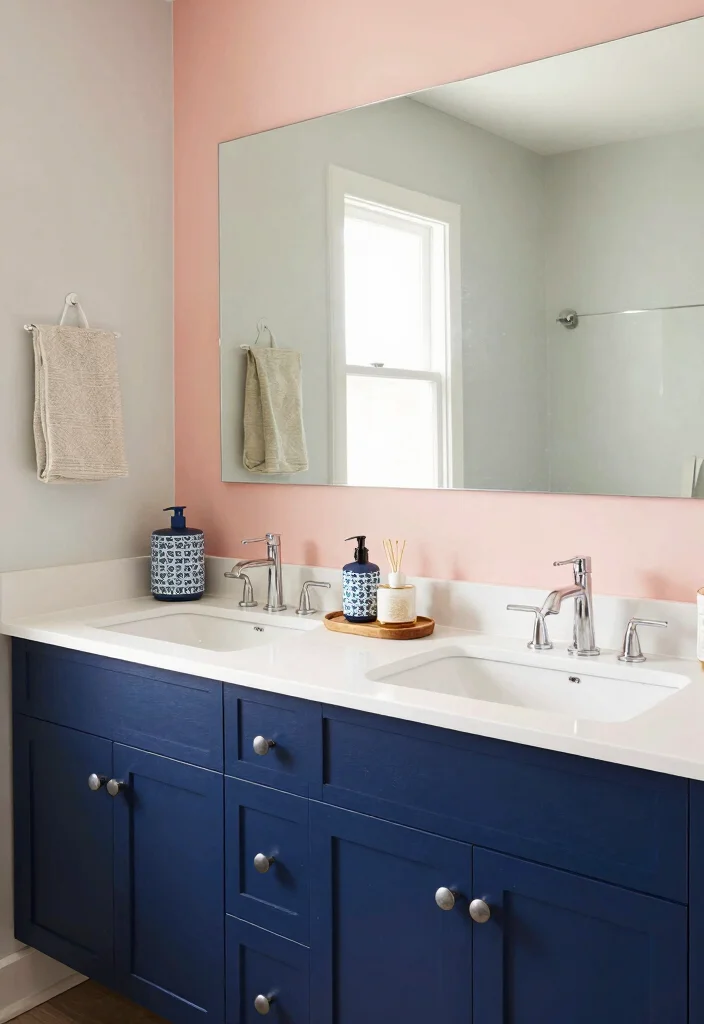 14 Double Vanity Bathroom Ideas Couples Are Saving Right Now 62 14 Double Vanity Bathroom Ideas Couples Are Saving Right Now 12. Elegant Color Blocking 0