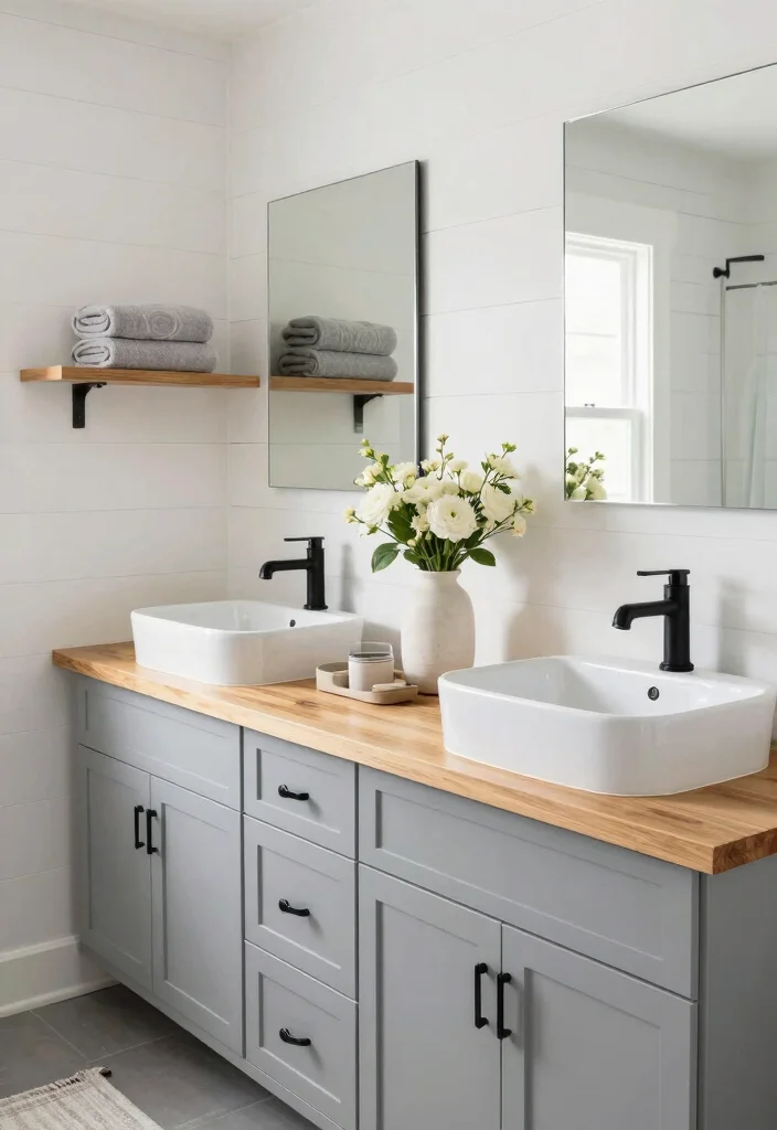 14 Double Vanity Bathroom Ideas Couples Are Saving Right Now 12 14 Double Vanity Bathroom Ideas Couples Are Saving Right Now 2. Modern Farmhouse Chic 0