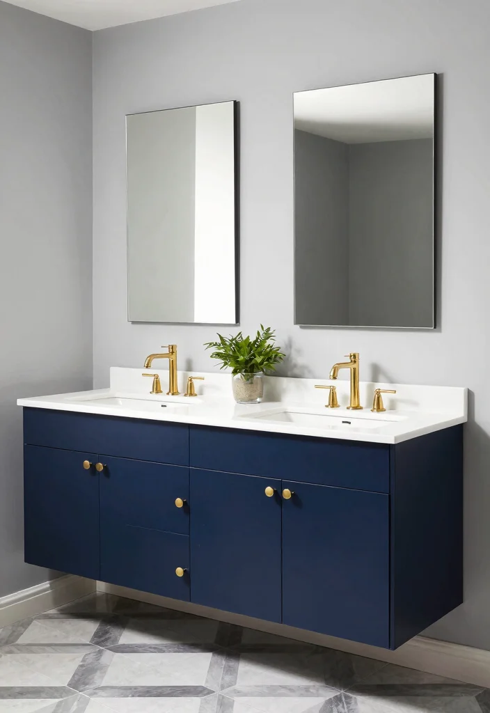 14 Double Vanity Bathroom Ideas Couples Are Saving Right Now 35 14 Double Vanity Bathroom Ideas Couples Are Saving Right Now 5. High Contrast Drama 0