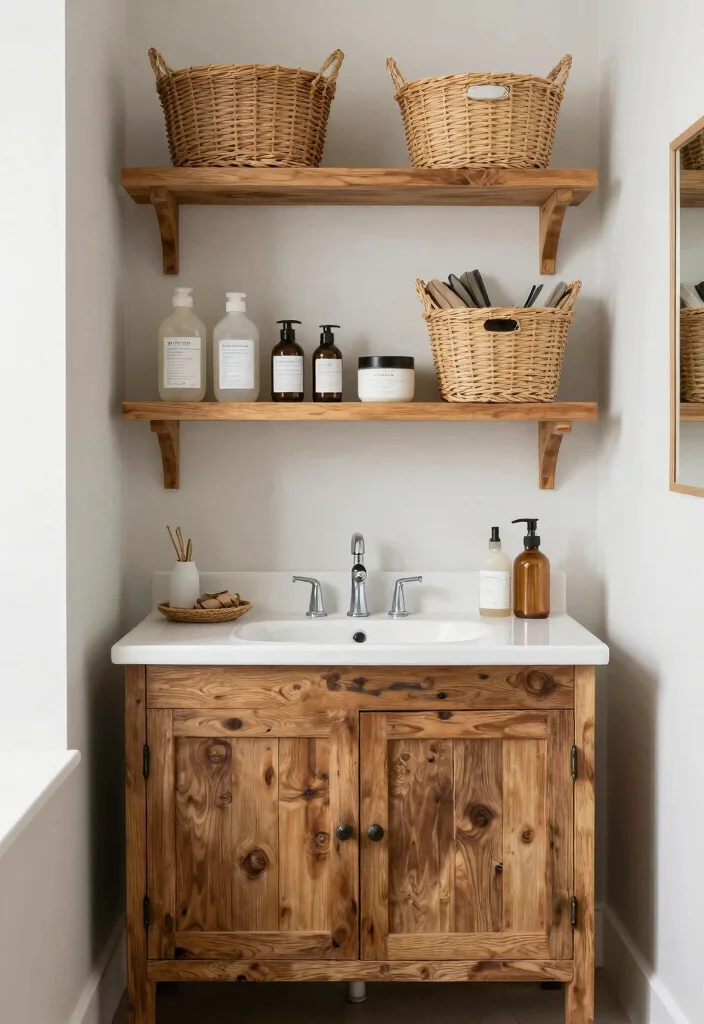 14 Earthy Bathroom Ideas with Natural Textures and Calm Tones 53 14 Earthy Bathroom Ideas with Natural Textures and Calm Tones 13. Thoughtful Storage Solutions 0