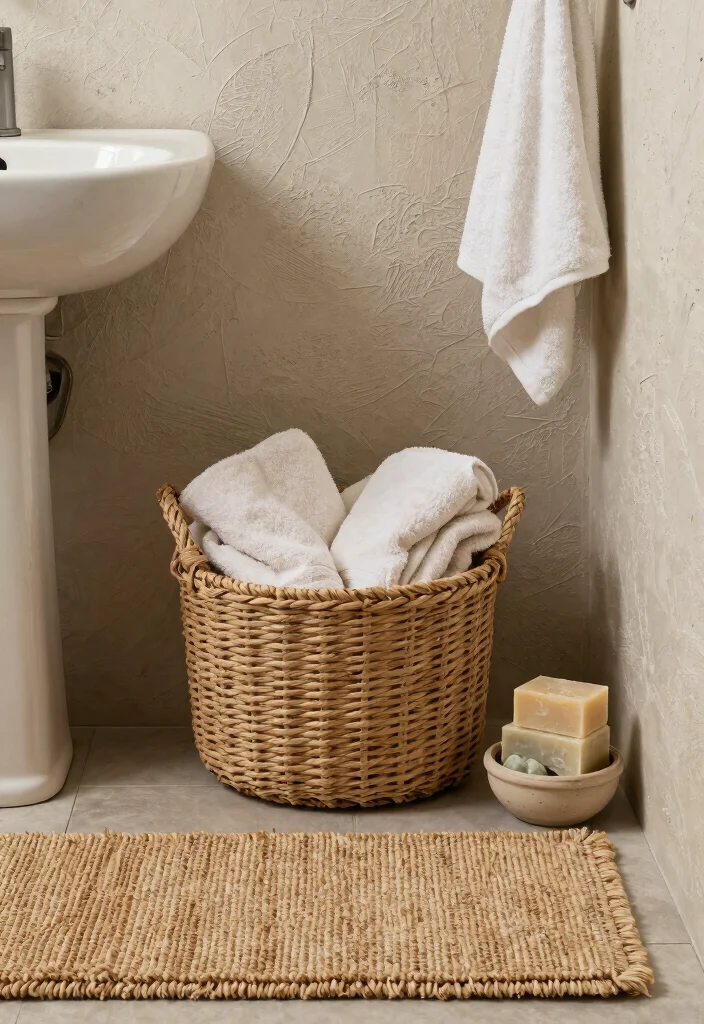 14 Earthy Bathroom Ideas with Natural Textures and Calm Tones 35 14 Earthy Bathroom Ideas with Natural Textures and Calm Tones 5. Textured Accents 0