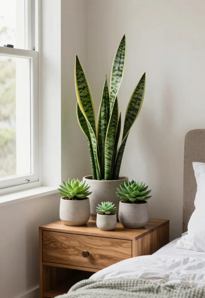 14 Elegant Bedroom Ideas with a Soft Luxury Feel 8. Greenery for a Fresh Touch 0