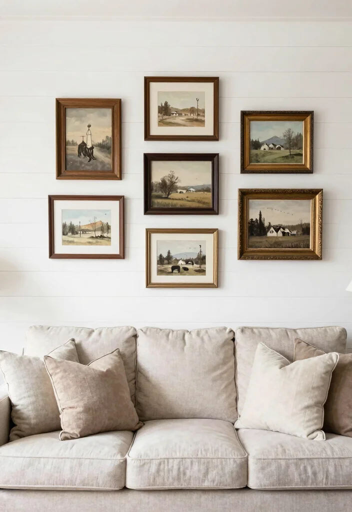 14 Farmhouse Living Room Ideas with Cozy Details 4. Rustic Wall Treatments 0