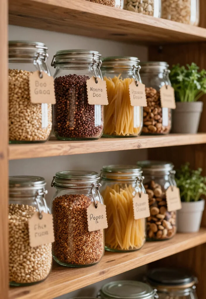 14 Kitchen Pantry Ideas That Make Storage Effortless 1. Glass Jar Storage 0