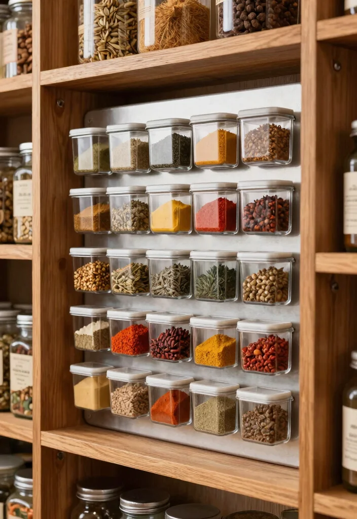 14 Kitchen Pantry Ideas That Make Storage Effortless 5. Magnetic Spice Rack 0