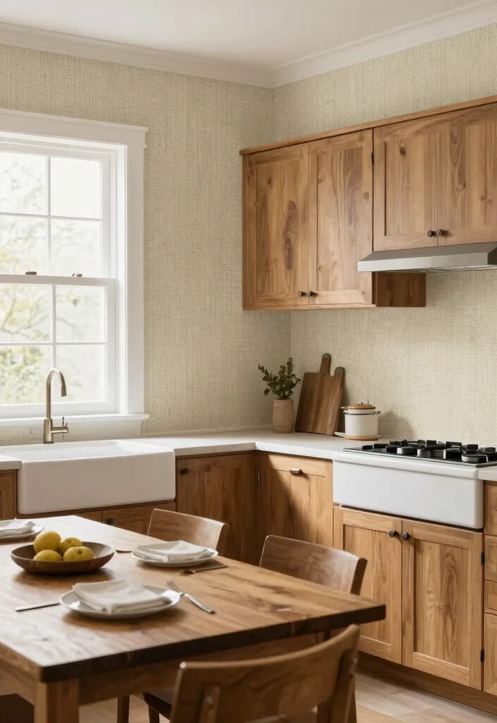 14 Kitchen Wallpaper Ideas That Make a Big Statement 4. Textured Wallpaper 0