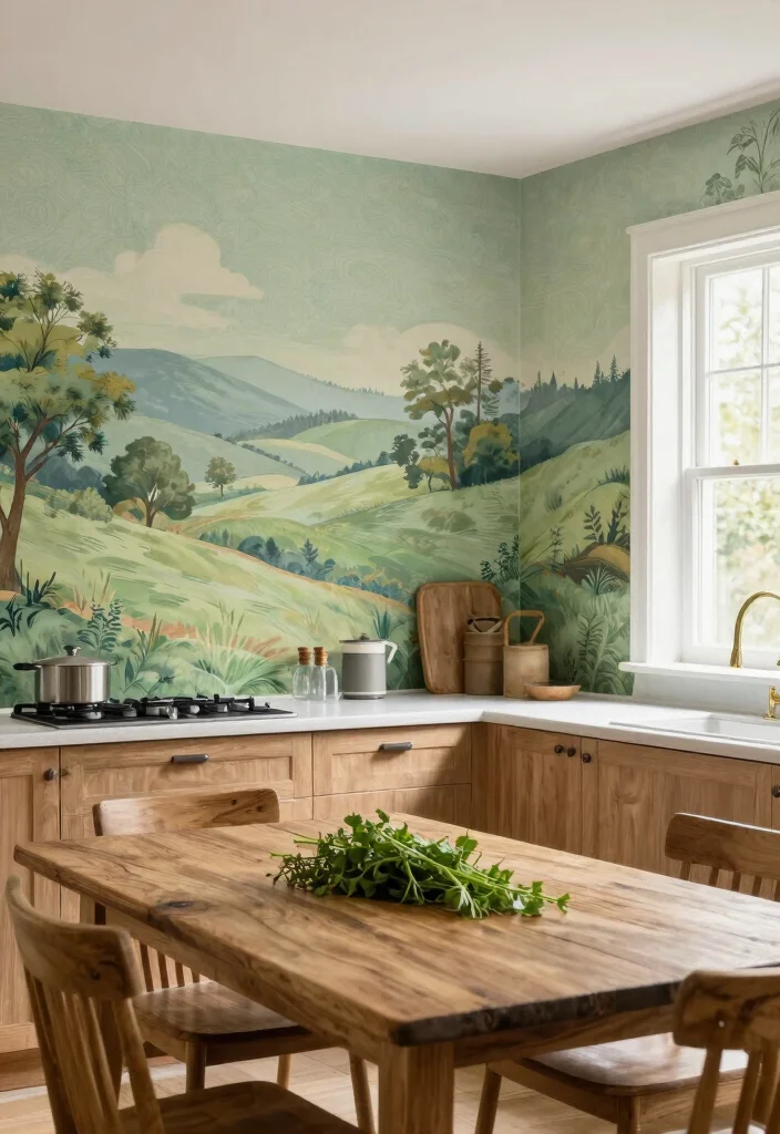 14 Kitchen Wallpaper Ideas That Make a Big Statement 6. Nature Inspired Designs 0