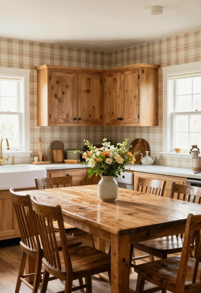 14 Kitchen Wallpaper Ideas That Make a Big Statement 8. Farmhouse Chic Patterns 0