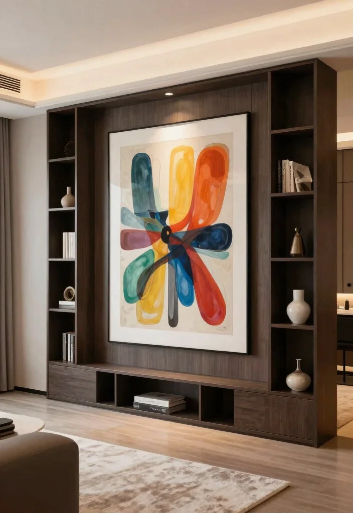 14 Living Room Wall Unit Ideas That Hide Clutter 8. Hidden Storage Solutions Behind Artwork 0
