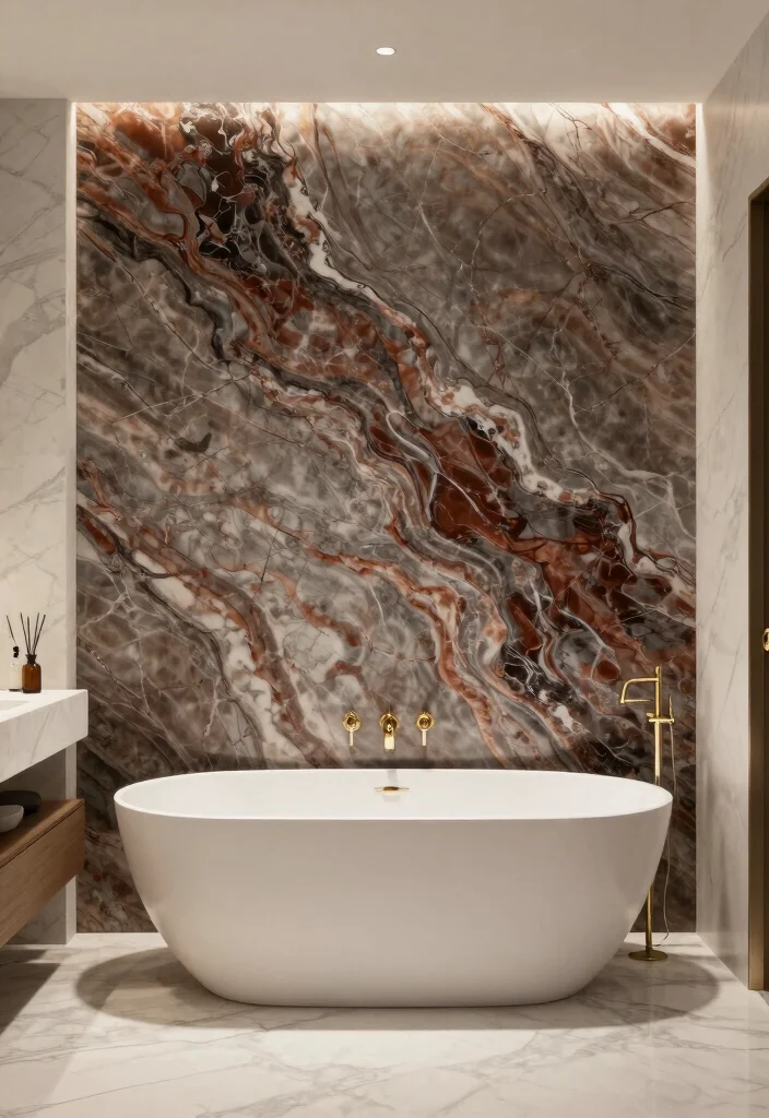 14 Marble Bathroom Ideas That Always Look Expensive 24 14 Marble Bathroom Ideas That Always Look Expensive 4. Marble Accent Walls 0