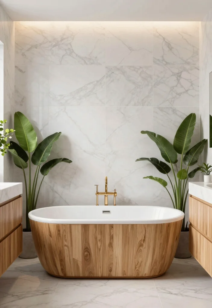 14 Marble Bathroom Ideas That Always Look Expensive 25 14 Marble Bathroom Ideas That Always Look Expensive 5. Marble and Wood Fusion 0