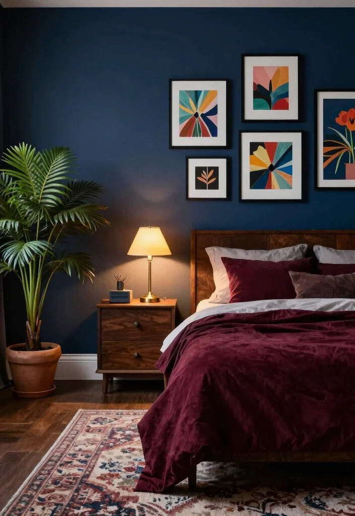 14 Moody Bedroom Ideas with Dark Cozy Atmosphere 1. Embrace Dark Color Palettes 0