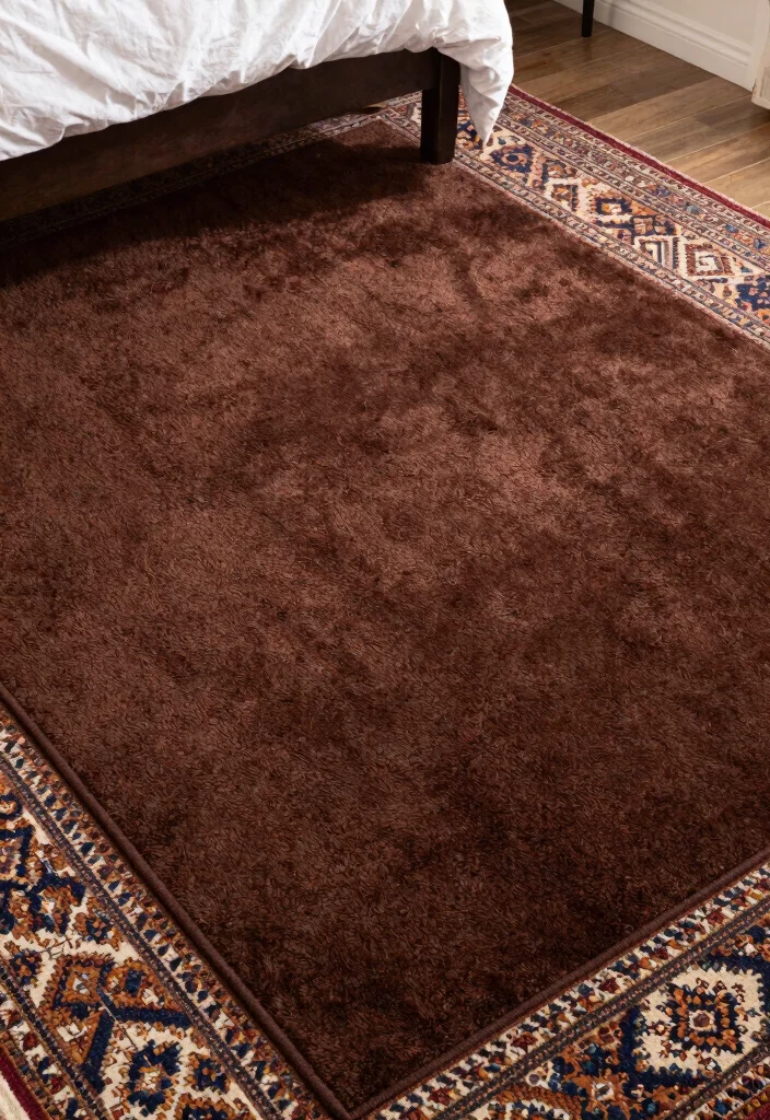 14 Moody Bedroom Ideas with Dark Cozy Atmosphere 12. Rich Carpet Choices 0