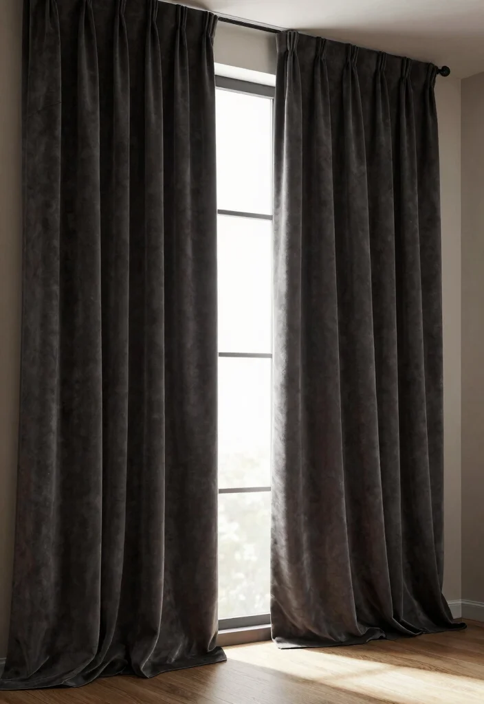 14 Moody Bedroom Ideas with Dark Cozy Atmosphere 7. Use Dramatic Curtains 0