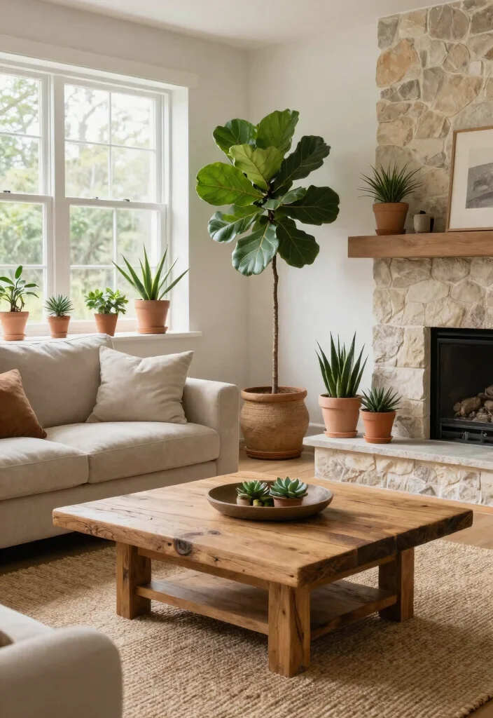 14 Neutral Living Room Ideas That Feel Calm and Elevated 6. Natural Elements 0