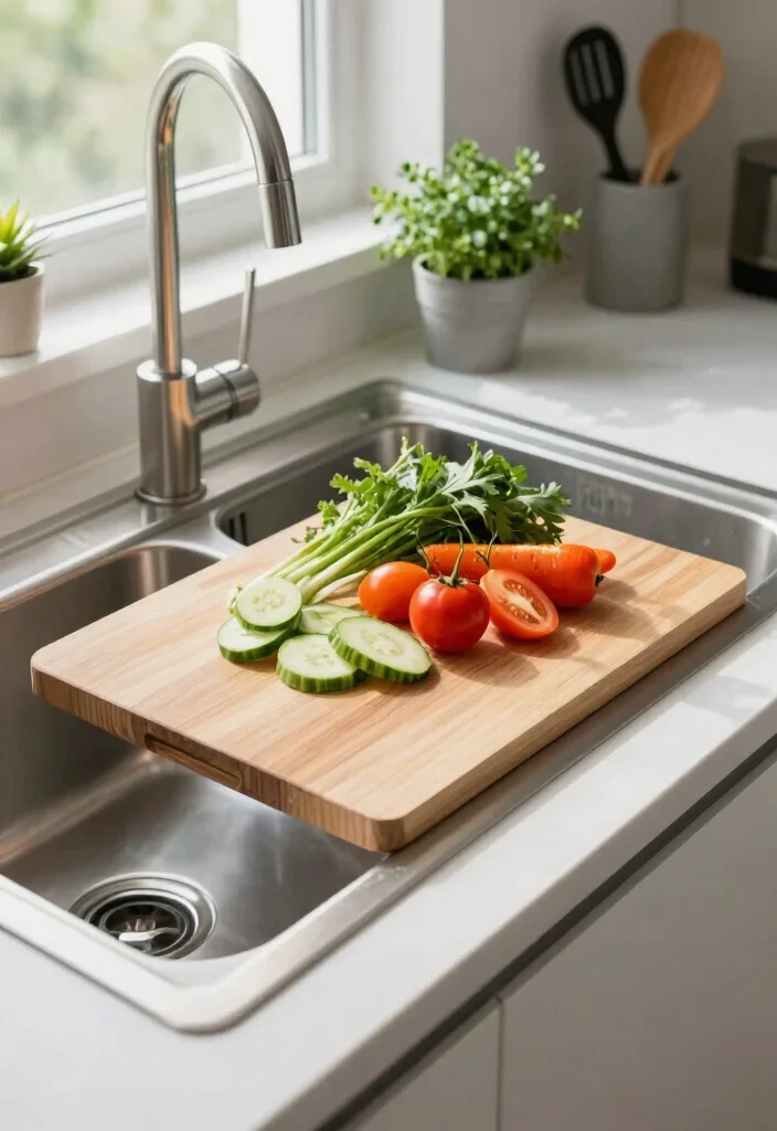14 Smart Kitchen Ideas That Make Life Easier 3. Over the Sink Cutting Boards 0