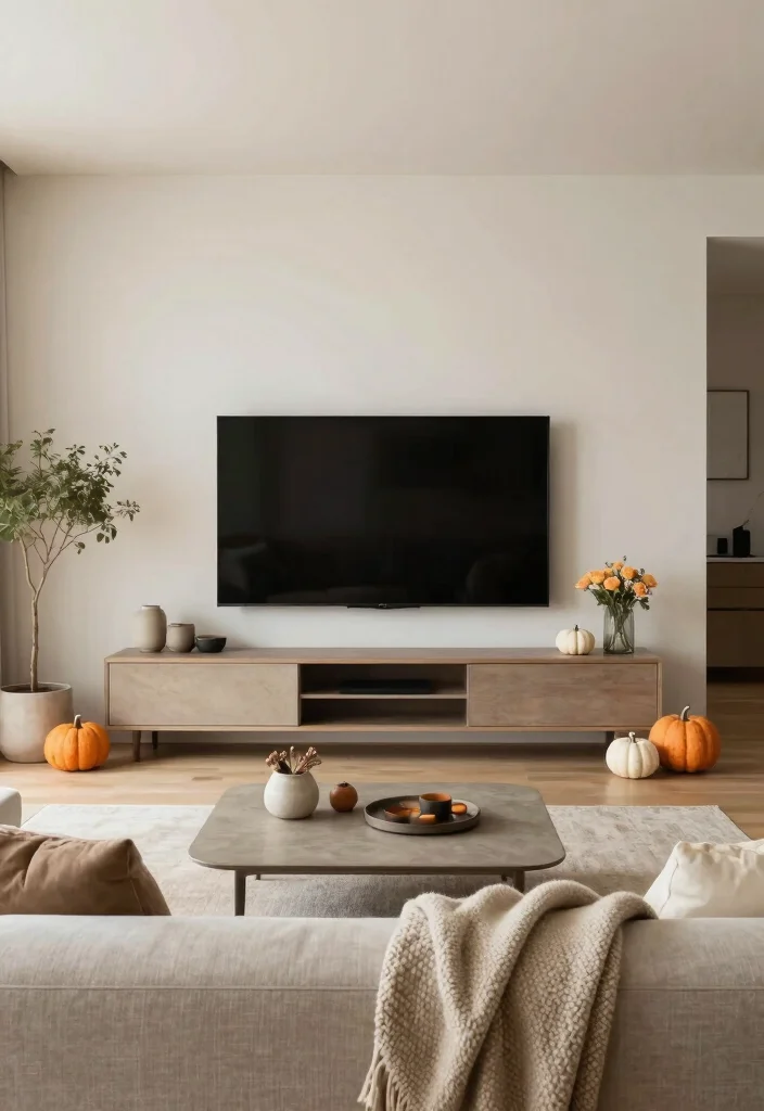 14 TV Area Ideas for Living Rooms That Look Clean 14. Seasonal Decor Updates 0