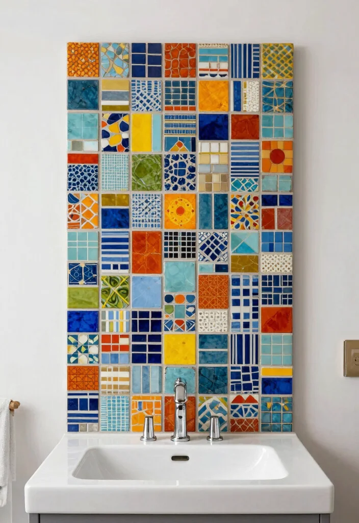 15 Bathroom Backsplash Ideas That Completely Change the Look 12. Eco Conscious Mosaic 0