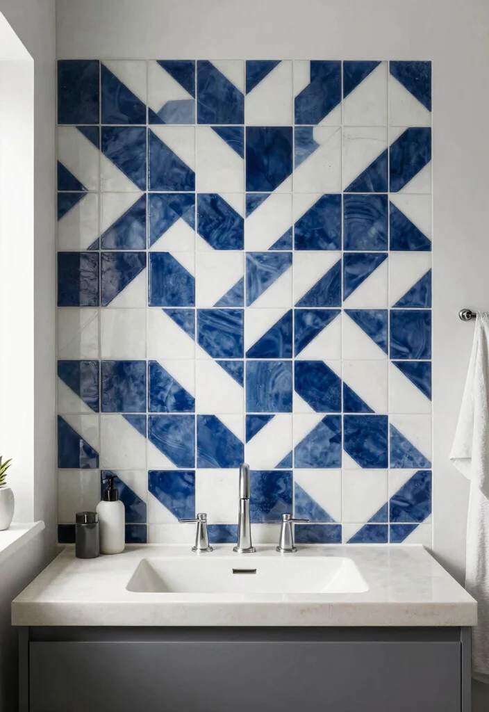 15 Bathroom Backsplash Ideas That Completely Change the Look 9. Cement Tiles 0