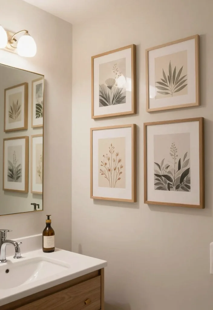 15 Large Bathroom Ideas That Feel Like a Private Spa 12. Personalized Artwork 0