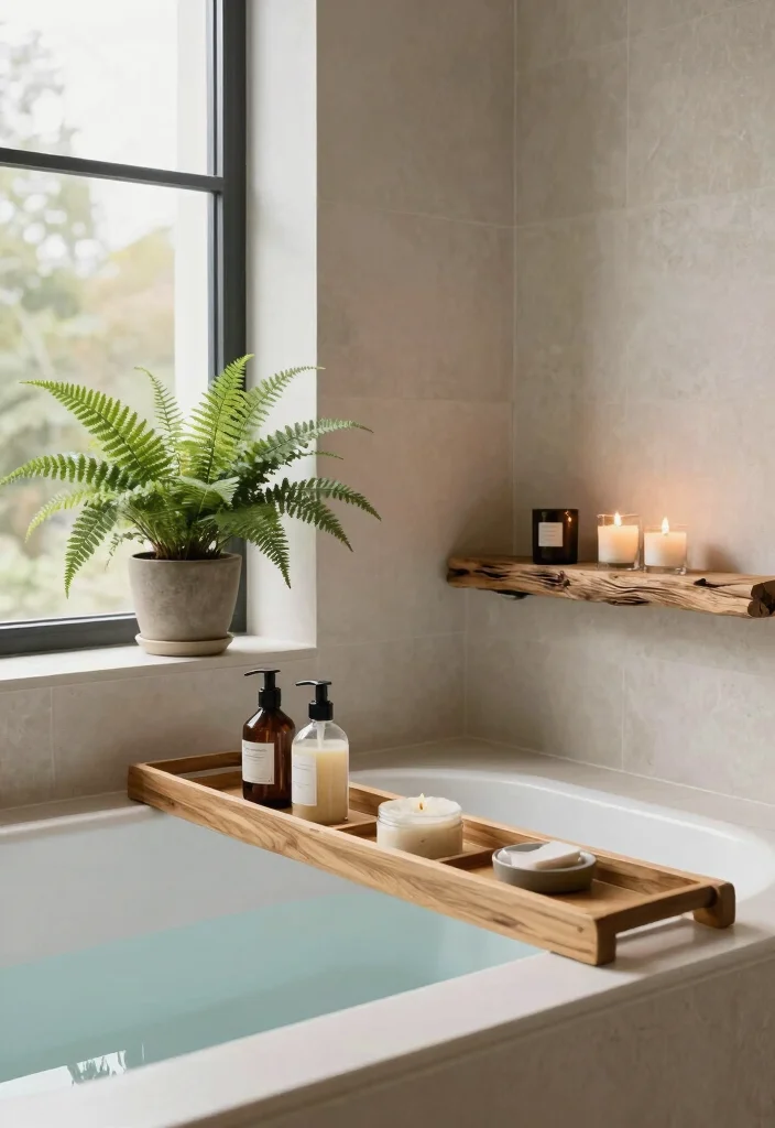 15 Large Bathroom Ideas That Feel Like a Private Spa 8. Natural Elements in Decor 0