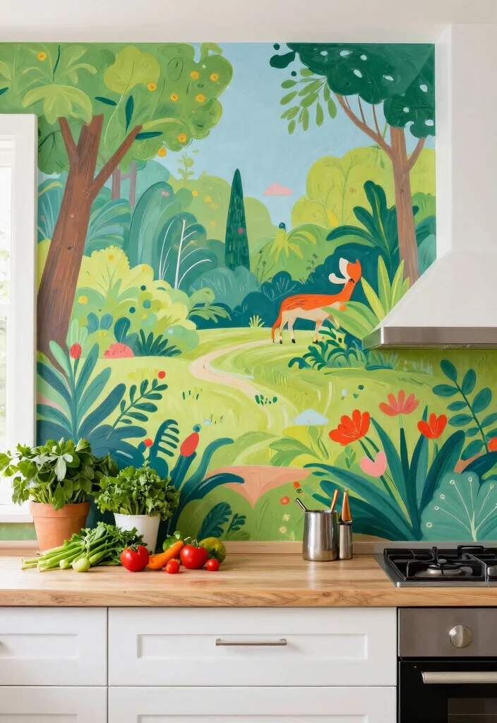 15 Unique Kitchen Backsplash Ideas You Rarely See 14. Painted Murals 0